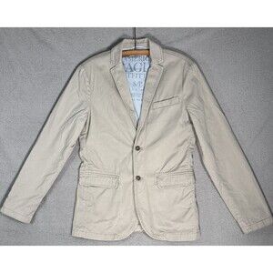 American Eagle Unstructured Blazer Men’s Size S Khaki Preppy Cotton‎ Academia